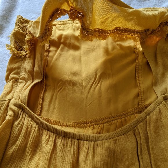 Lulus Open Back Yellow Bohemian Dress - Picture 3 of 4